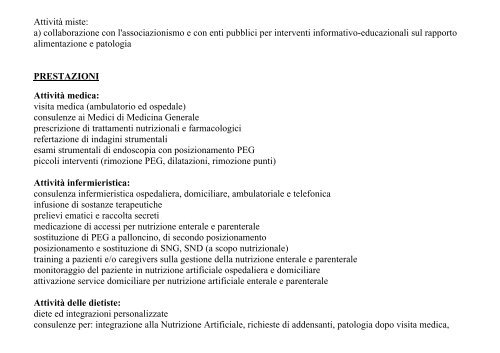 Carta dei servizi di Dietetica e Nutrizione Clinica - ULSS5