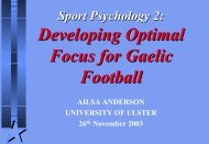 Developing Optimal Focus for Gaelic Football - Ulster GAA