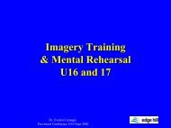 Imagery Training and Mental Rehersal - Ulster GAA