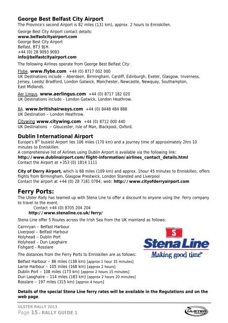 2013 Rally Guide 1 - Ulster Rally