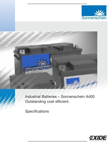 Industrial Batteries â Sonnenschein A400 Outstanding cost efficient ...