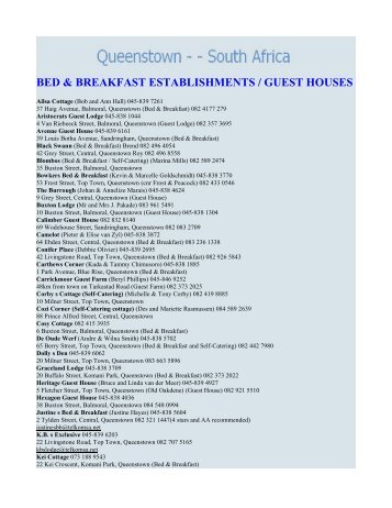 bed & breakfast establishments / guest houses - Ulysses SA