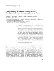 The occurrence of Potamon species - Biologia, Bratislava