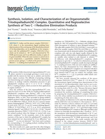Synthesis, Isolation, and Characterization of an Organometallic ...
