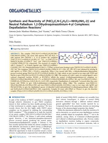 Synthesis and Reactivity of [PdCl2{C,N