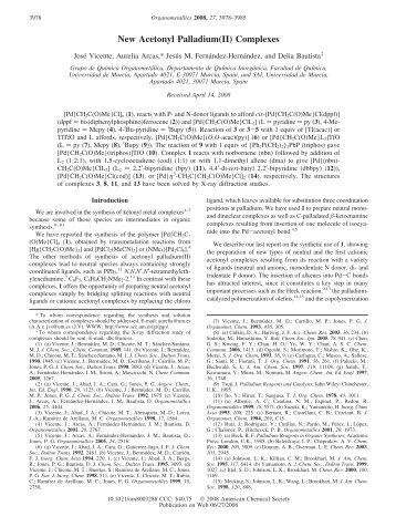 New Acetonyl Palladium(II) Complexes - Universidad de Murcia