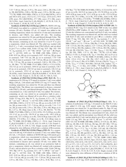 New Acetonyl Palladium(II) Complexes - Universidad de Murcia