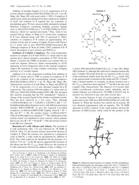 New Acetonyl Palladium(II) Complexes - Universidad de Murcia