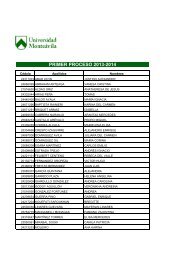 Listado de Admitidos I Proceso 2013-2014.