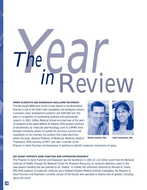 Annual Report 2001 - the University of Massachusetts Medical School