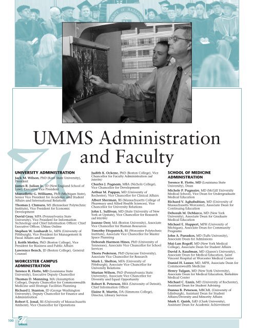 UMass School of Medicine - the University of Massachusetts ...