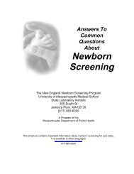 Newborn Screening Program - the University of Massachusetts ...