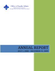 Annual Report 2009 - the University of Massachusetts Medical School