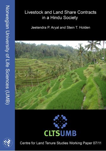 Livestock and Land Share Contracts in a Hindu Society - UMB