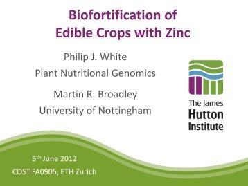 Biofortification of Edible Crops with Zinc - UMB