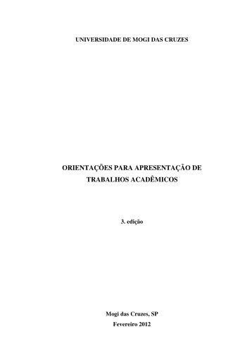 orientaÃ§Ãµes para apresentaÃ§Ã£o de trabalhos acadÃªmicos - UMC