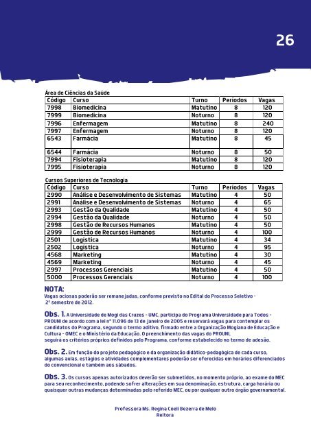 VESTIBULAR 2Âº SEMESTRE DE 2012 - UMC