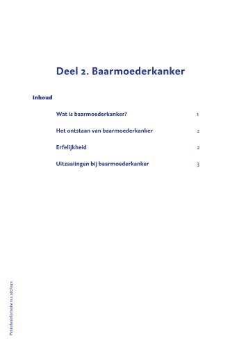 Baarmoederkanker, UMCG brochure Lees voor