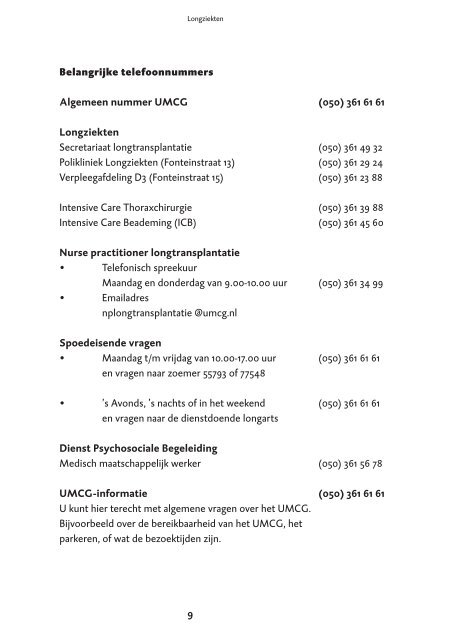 De voorbereiding op een longtransplantatie - Umcg