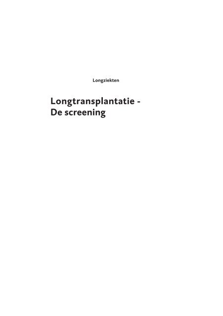 Brochure Longtransplantatie: de screening - Umcg