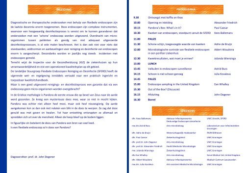 Brochure 1e UMCG symposium over microbiologische kwaliteiten ...