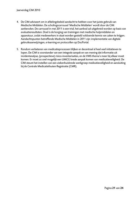 Jaarverslag CIM-Commissie 2010 Lees voor - Umcg