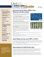 Fall 2012 - University of Michigan Credit Union