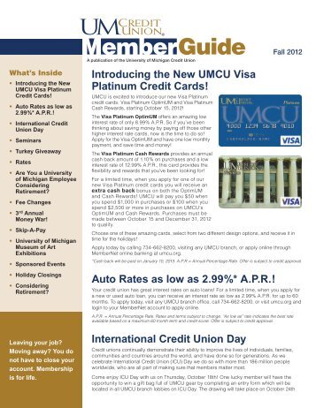 Fall 2012 - University of Michigan Credit Union