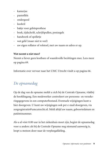 Download hier de folder 'Opname'. - UMC Utrecht