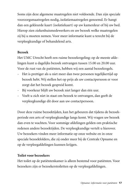 Download hier de folder 'Opname'. - UMC Utrecht