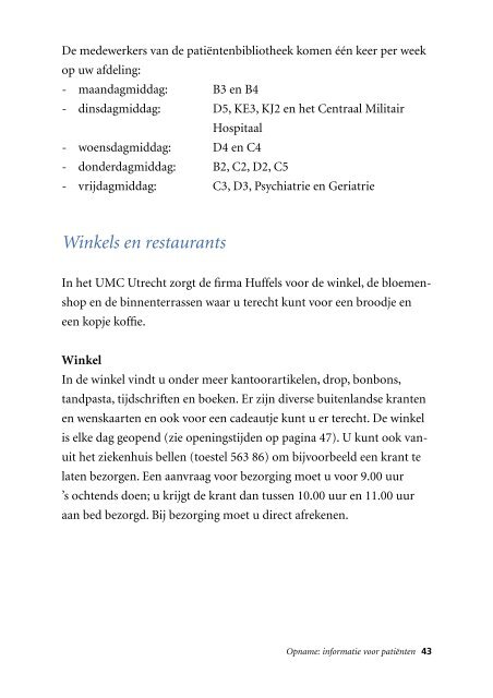 Download hier de folder 'Opname'. - UMC Utrecht