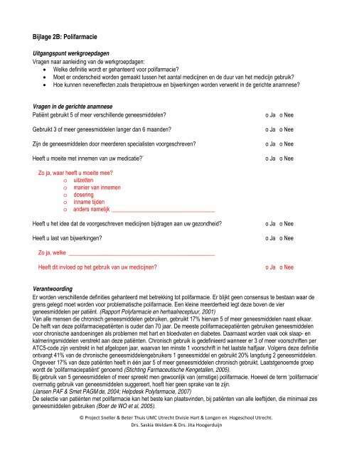 Verantwoording vragen Seniorgerichte anamnese - UMC Utrecht