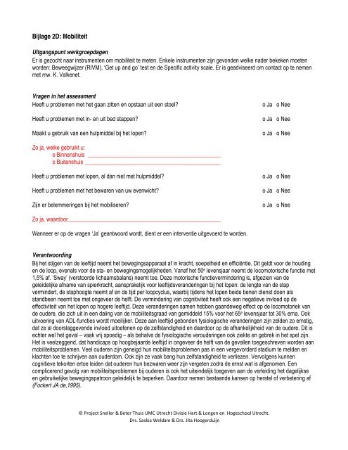 Verantwoording vragen Seniorgerichte anamnese - UMC Utrecht