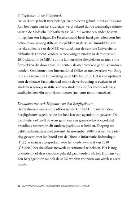 Jaarverslag 2009/2010 - UMC Utrecht