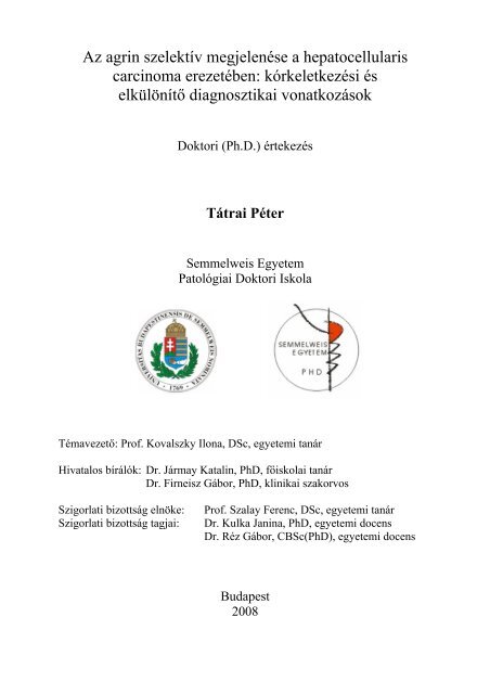 A B - Semmelweis Egyetem Doktori Iskola