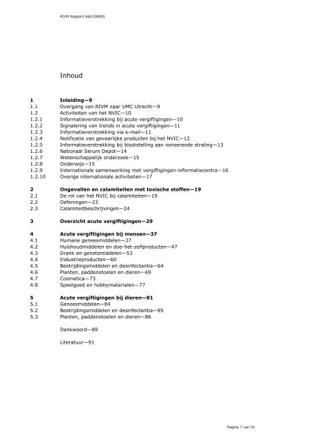 Acute vergiftigingen bij mens en dier, Jaaroverzicht 2010 - Rivm