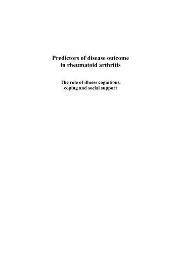 Predictors of disease outcome in rheumatoid arthritis - UMC Utrecht