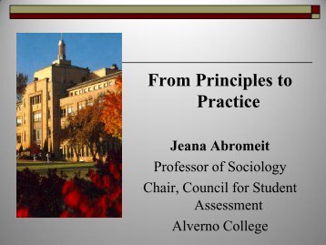 From Principles to Practice: Session 1