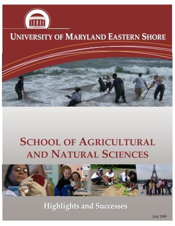 school of agricultural and natural sciences - University of Maryland ...