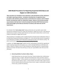 USM Model Procedures for Reporting Suspected Child Abuse and ...