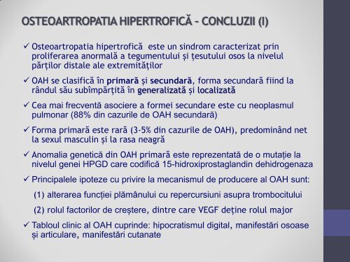 OSTEOARTROPATIA HIPERTROFICĂ