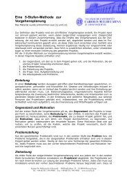 Eine 5-Stufen-Methode zur Vorgehensplanung