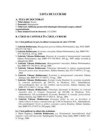 lista de lucrari