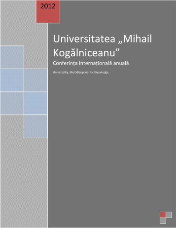 Working Papers - Universitatea "Mihail Kogalniceanu"