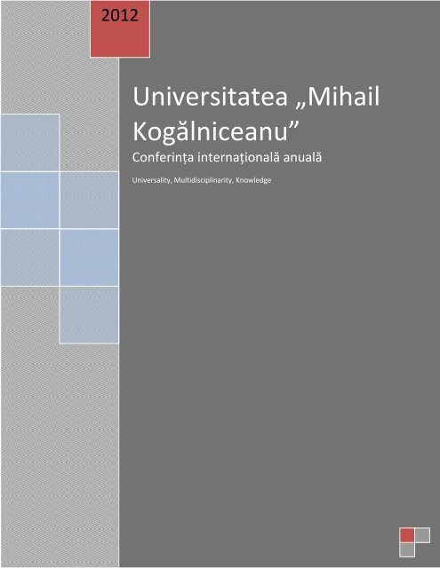 Working Papers - Universitatea &quot;Mihail Kogalniceanu&quot;