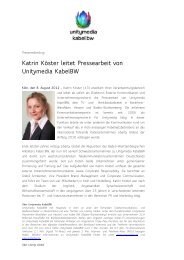 Katrin KÃ¶ster leitet Pressearbeit von Unitymedia KabelBW