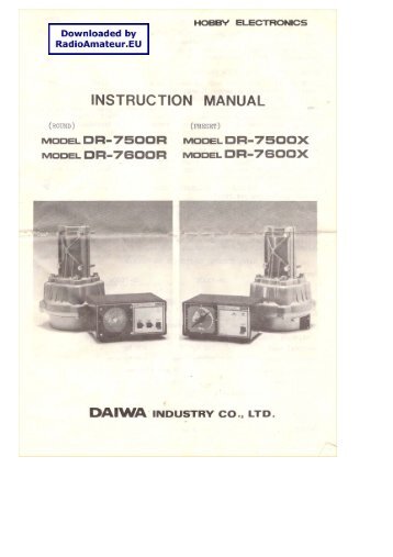 Daiwa - DR-7500 DR-7600 Instructions