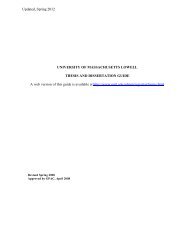 Thesis and Dissertation Guide - University of Massachusetts Lowell