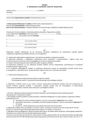 Pobierz dokument - Uniwersytet Medyczny w Lublinie