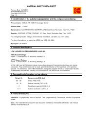 MSDS Kodak RP X-OMAT Developer Starter